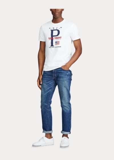 Men's Polo Ralph Lauren Cotton Jersey Graphic T Shirts | 023591HFD